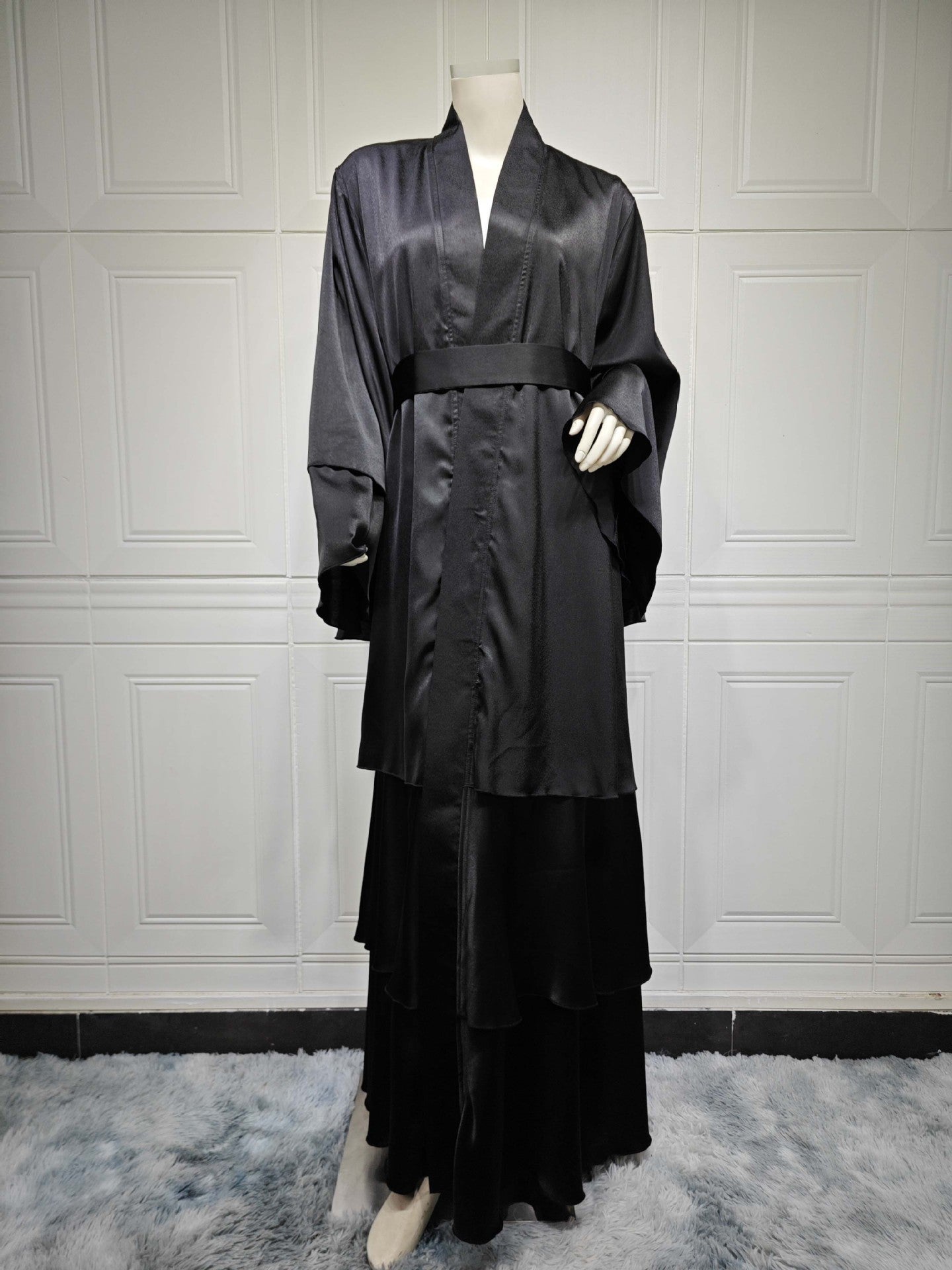 Elegant Emerald Green Open Abaya
