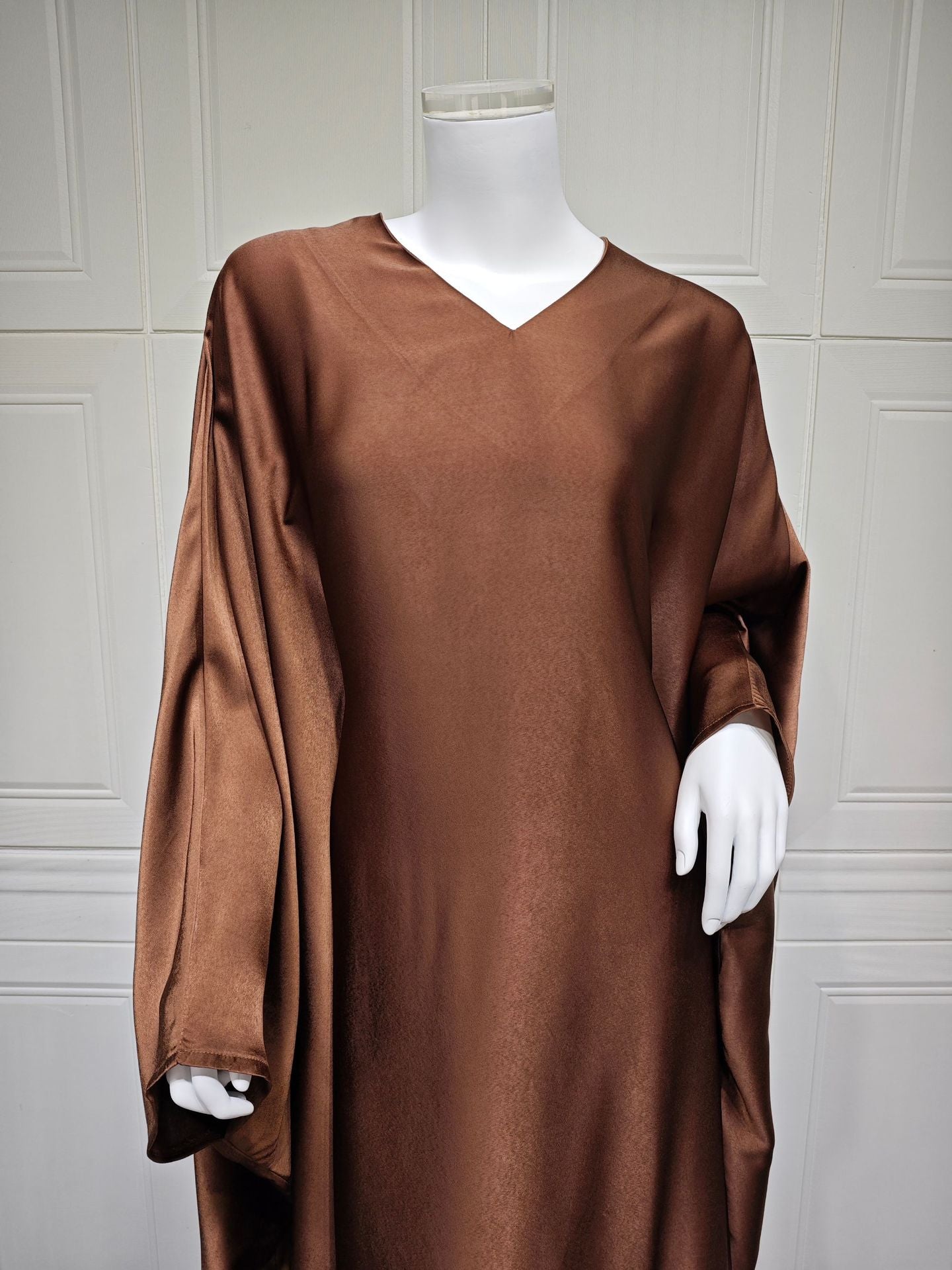 Elegant Muslim Women's Beautiful Coffee Abaya Dress