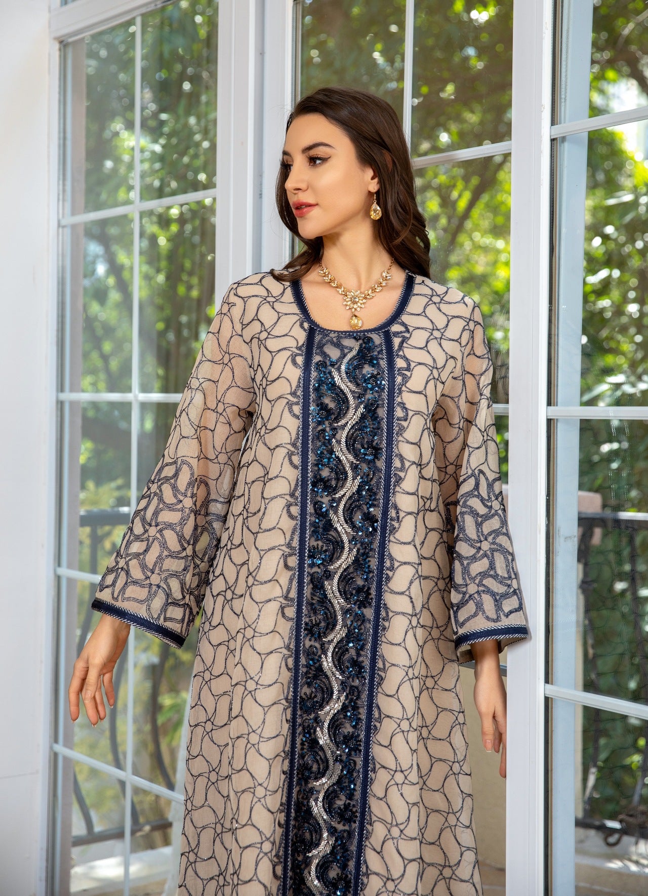 Beautiful Muslim Evening Party Dress - Blue