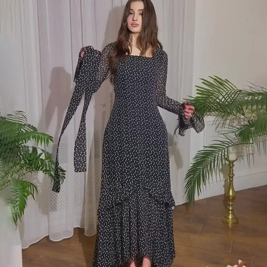 Women's Polka Dots Patchwork Irregular Dresses