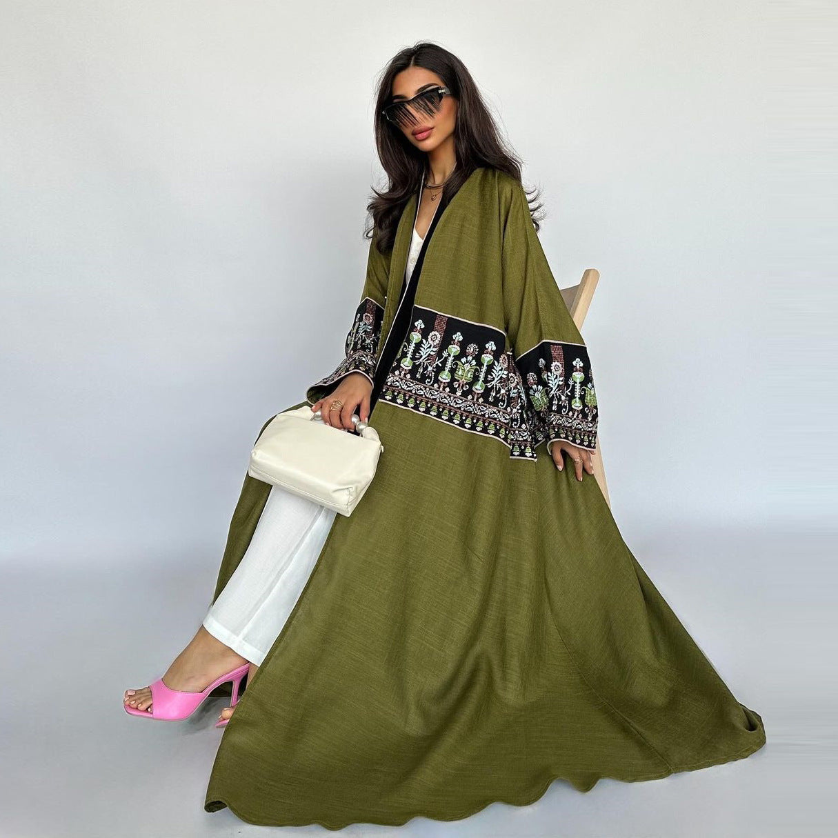 Graceful Long Open Front Abaya