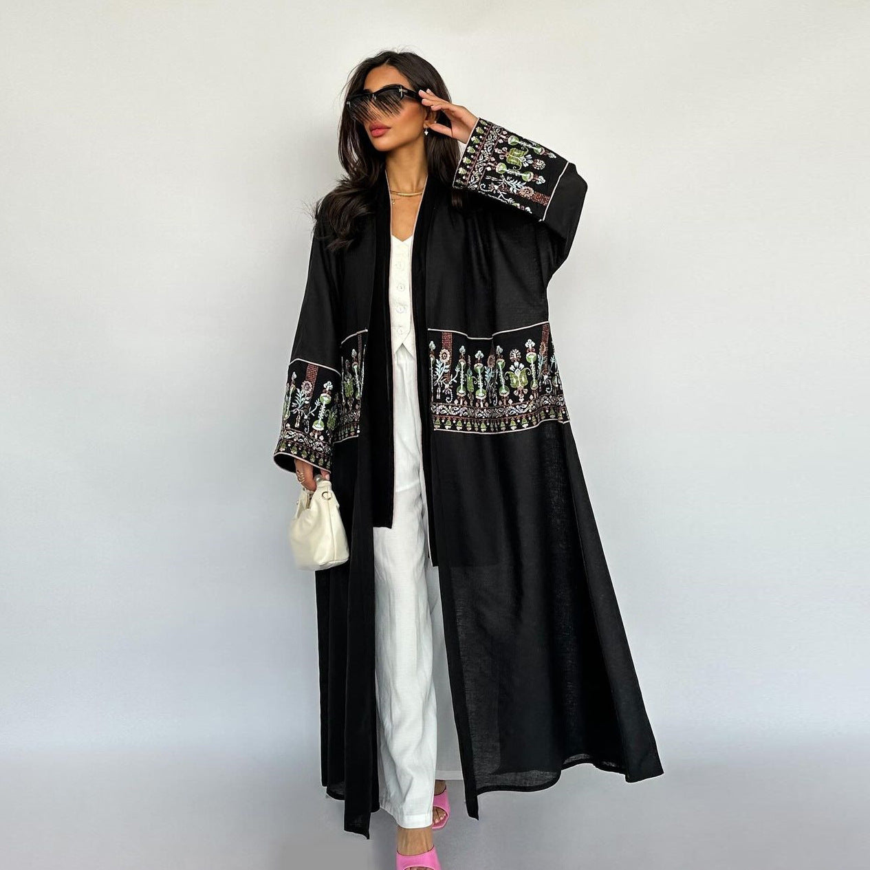 Graceful Long Open Front Abaya