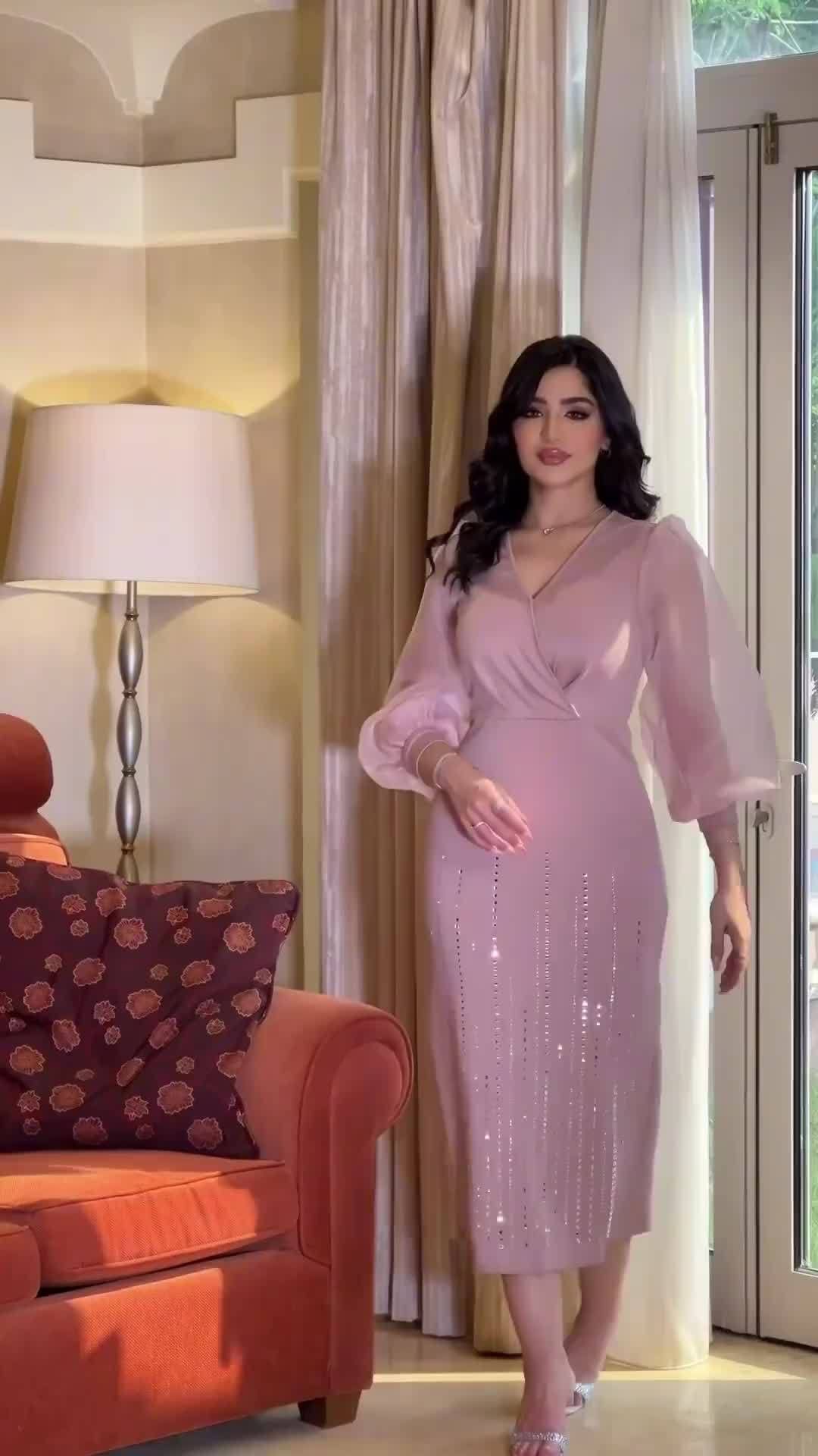 Women's V-neck Mesh Sequins Dress