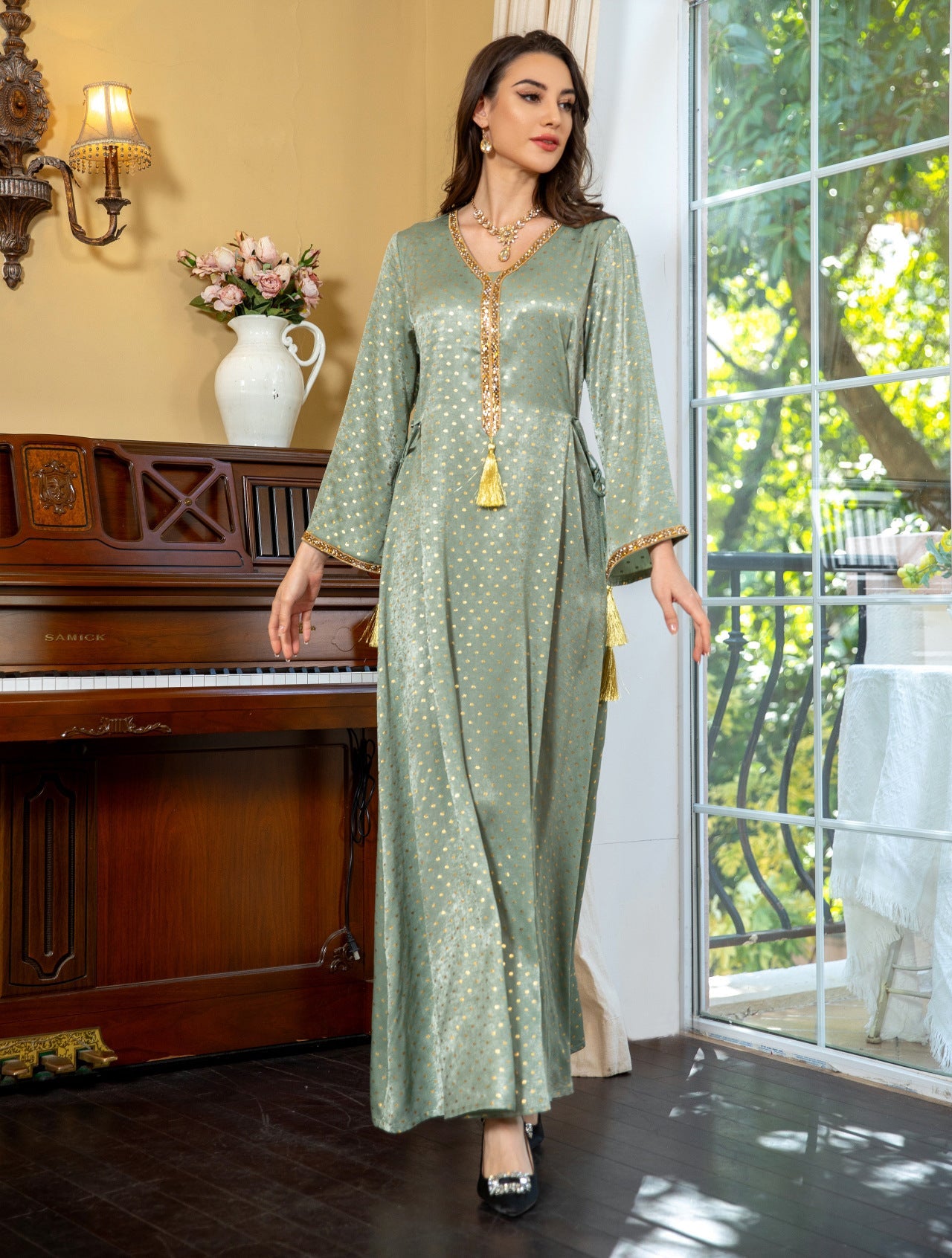 Gold Spot Luxury Party Dress