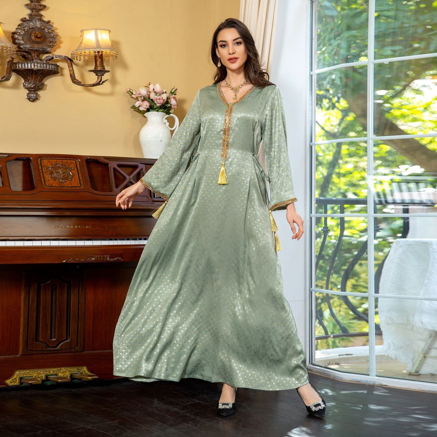 Gold Spot Luxury Party Dress