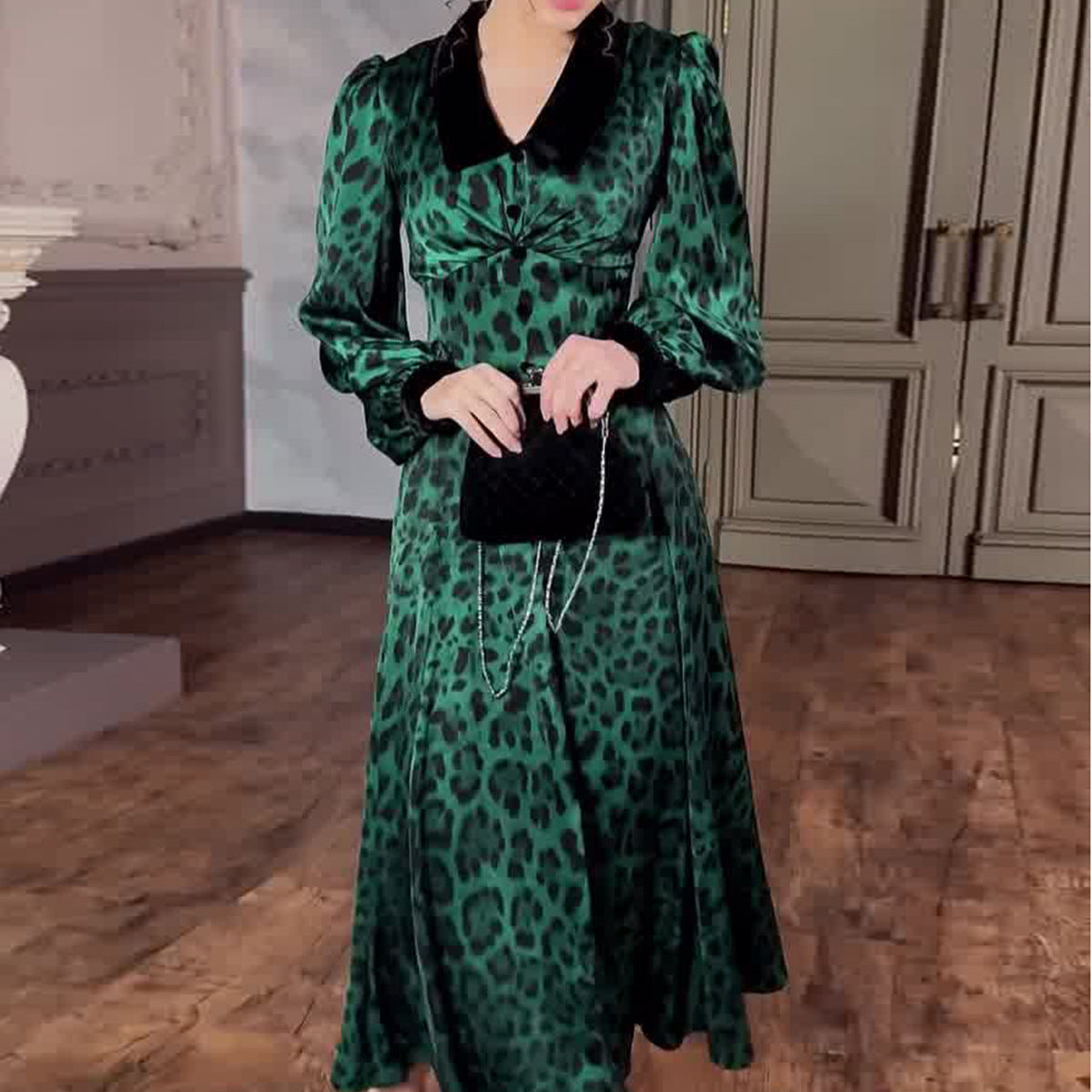 Women's Leopard Print Waist Print Dress