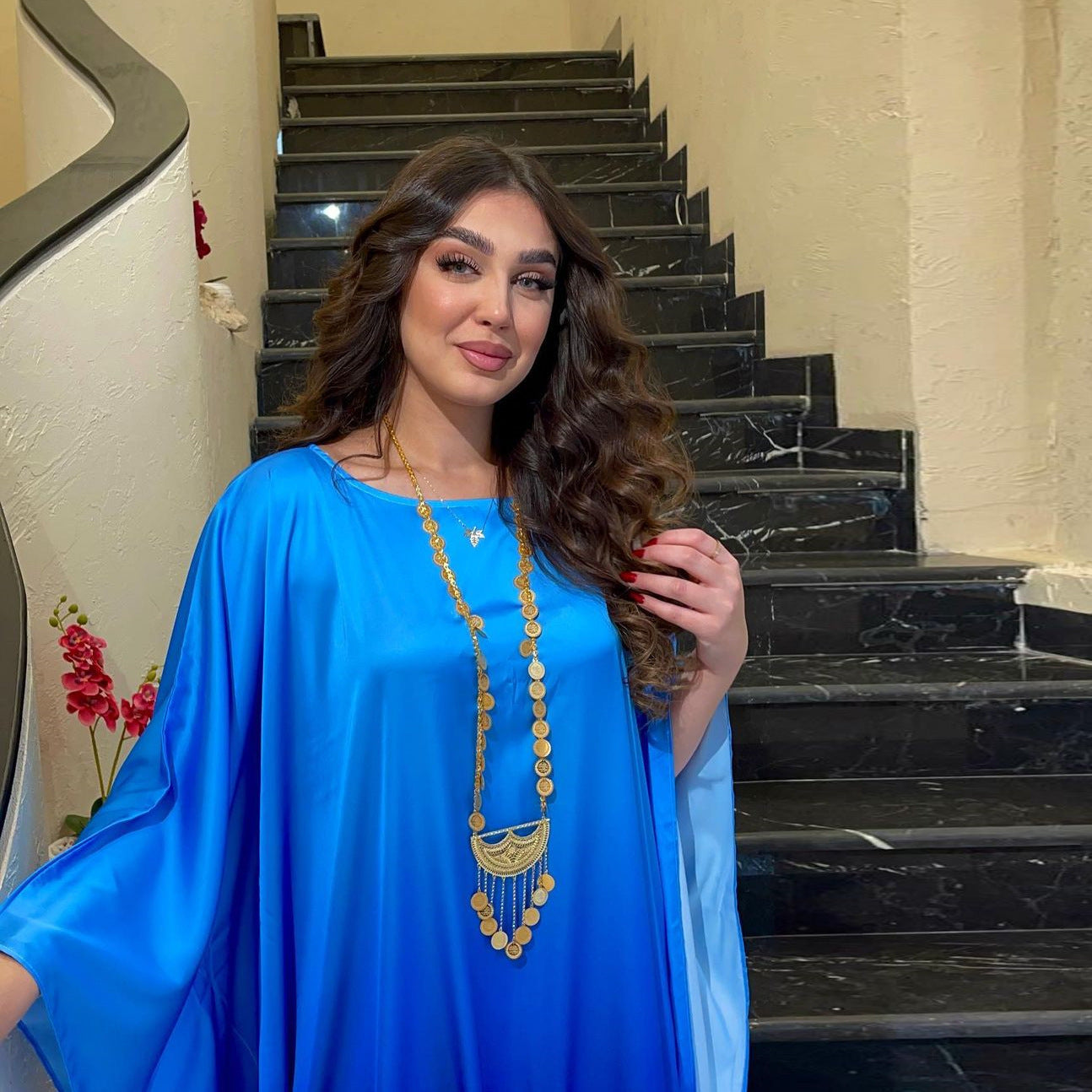 Stylish Floor Length Sleeved Formal Dress