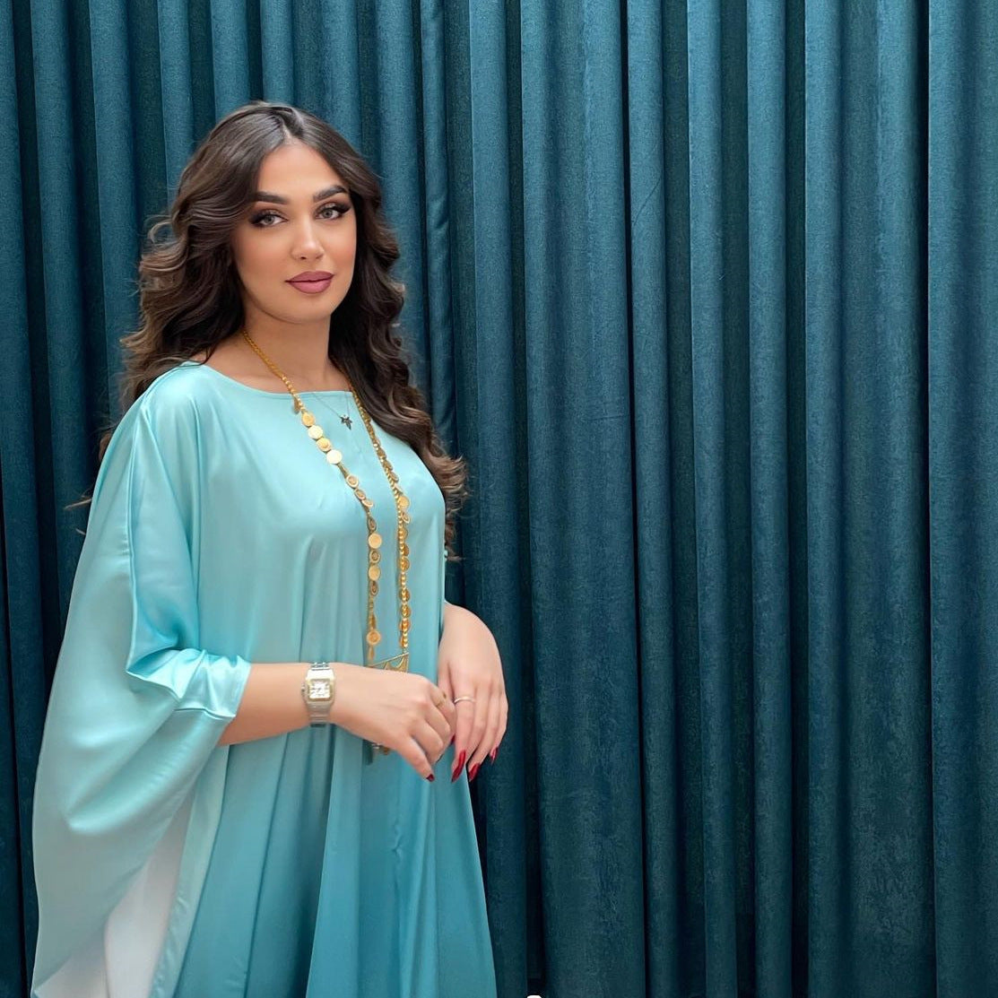 Stylish Floor Length Sleeved Formal Dress
