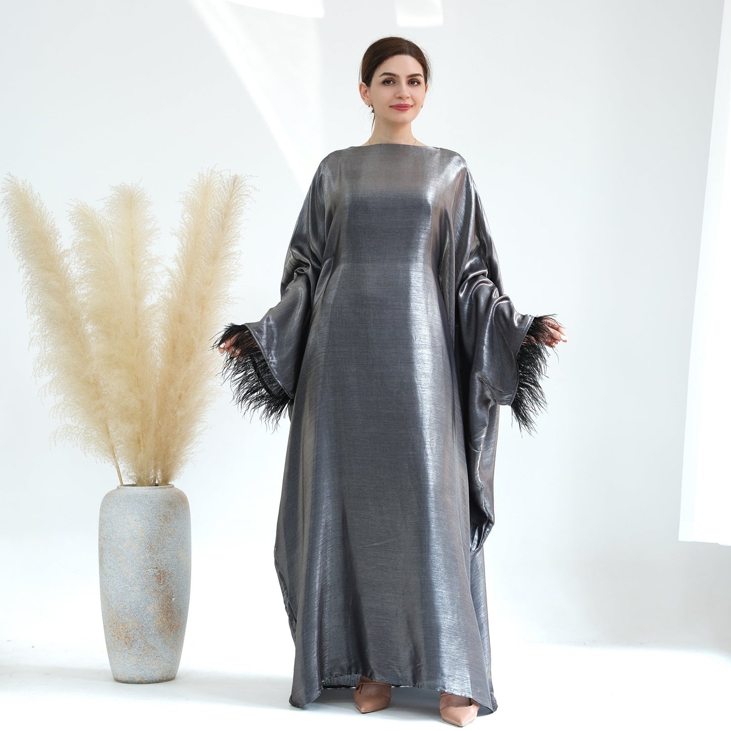 Party Sweater Sleeve Abaya Evening Dress