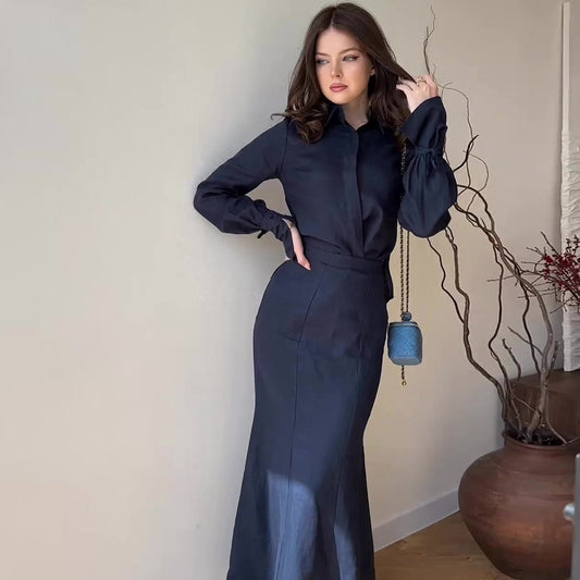 Women's Breathable, Casual and Elegant Two-piece Long Dress
