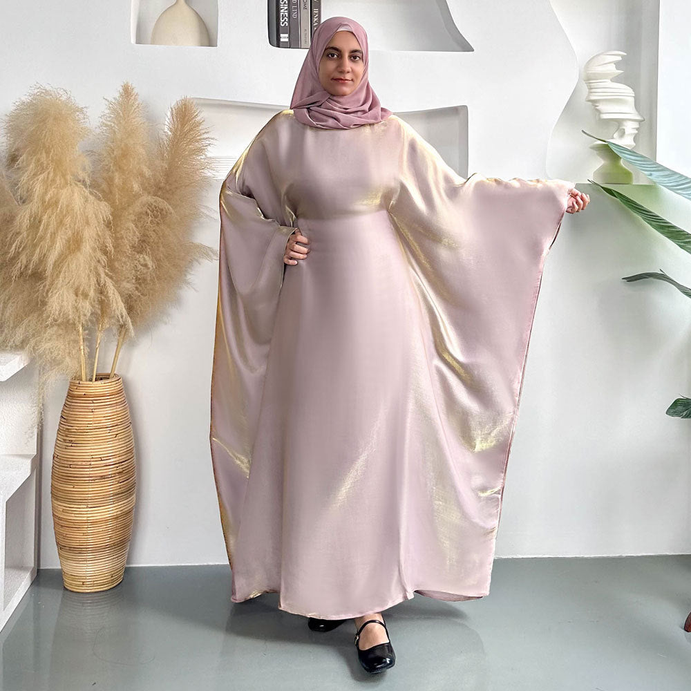 Brilliant Vibrant Silk Batwing Abaya