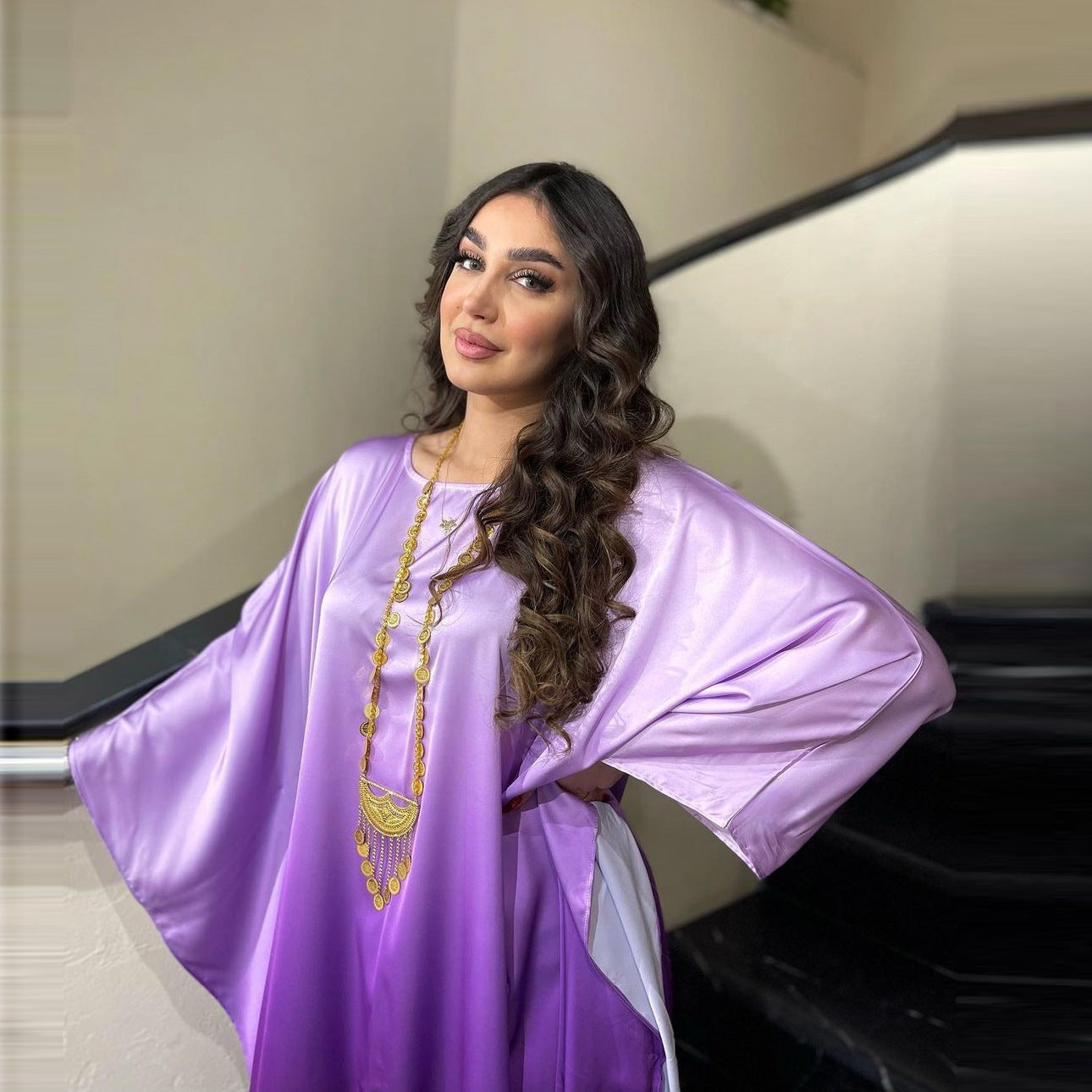 Stylish Floor Length Sleeved Formal Dress