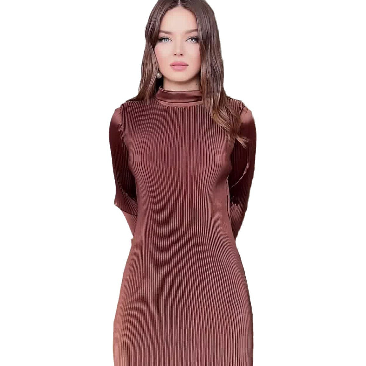 Press-pleated Vintage A-line Dress