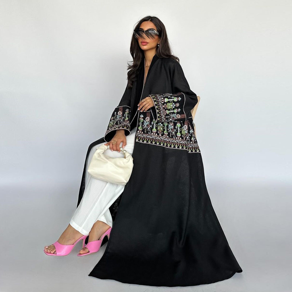 Graceful Long Open Front Abaya