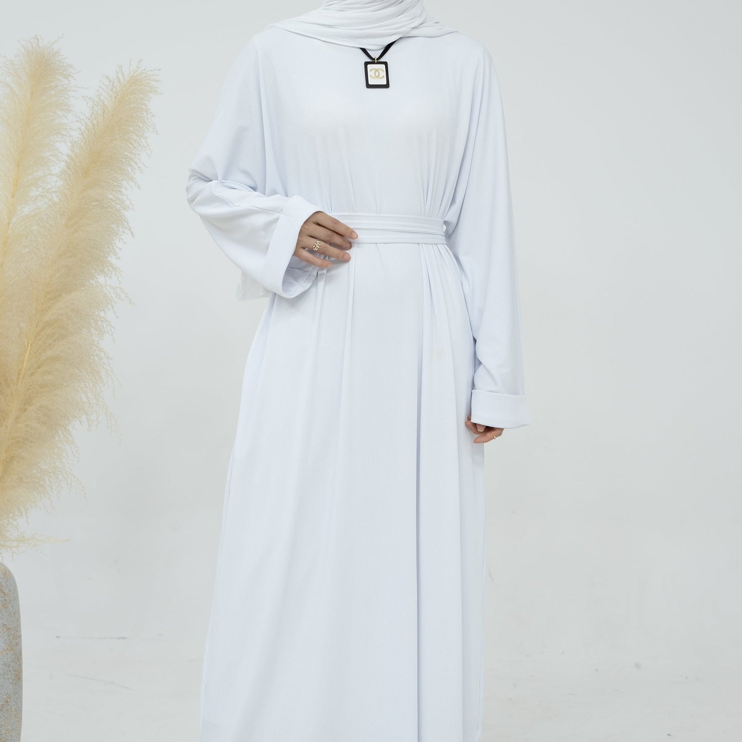Women's Round Neck Modest Abaya Dress