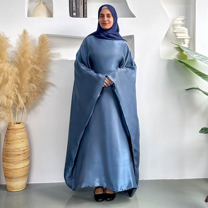 Brilliant Vibrant Silk Batwing Abaya