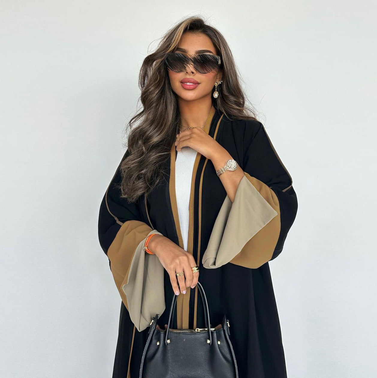 Simple Elegant Open Front Abaya Robe