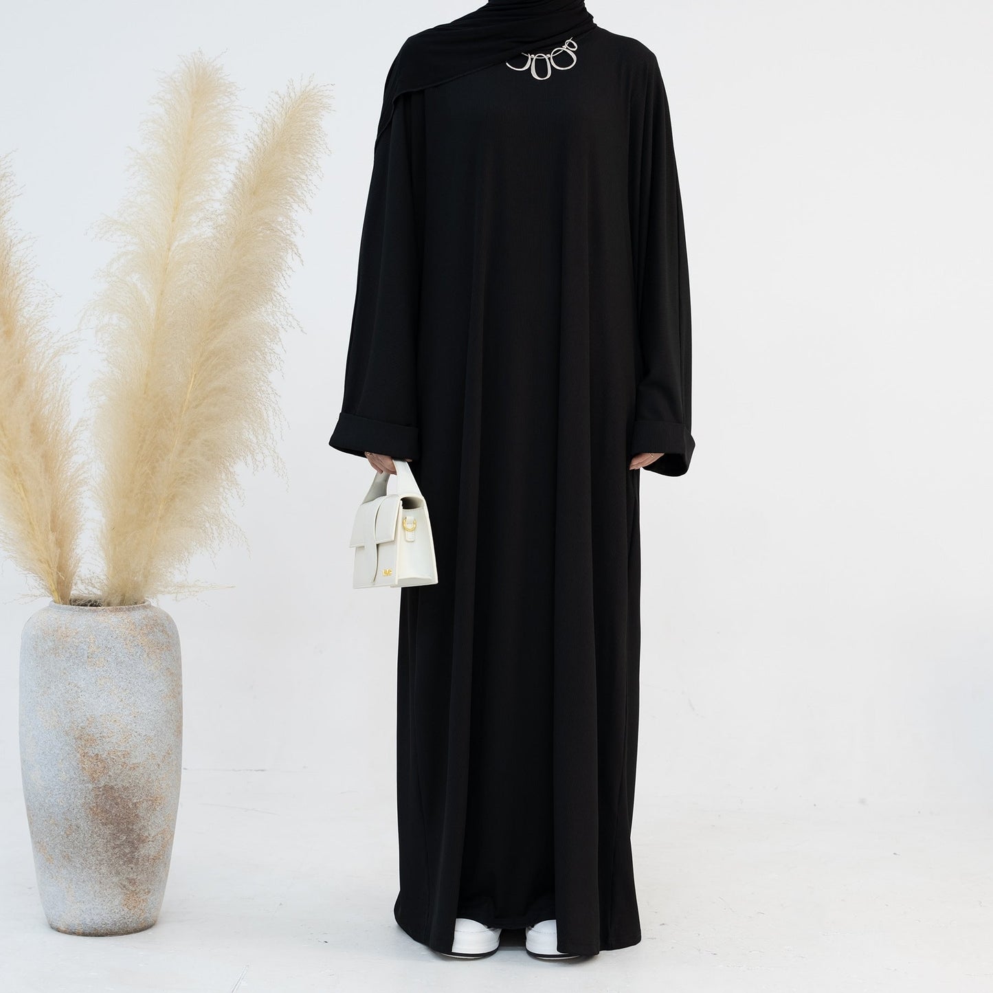 Women's Round Neck Modest Abaya Dress