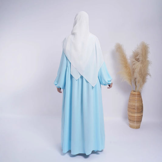 Waist Small Gathering Loose Solid Abaya