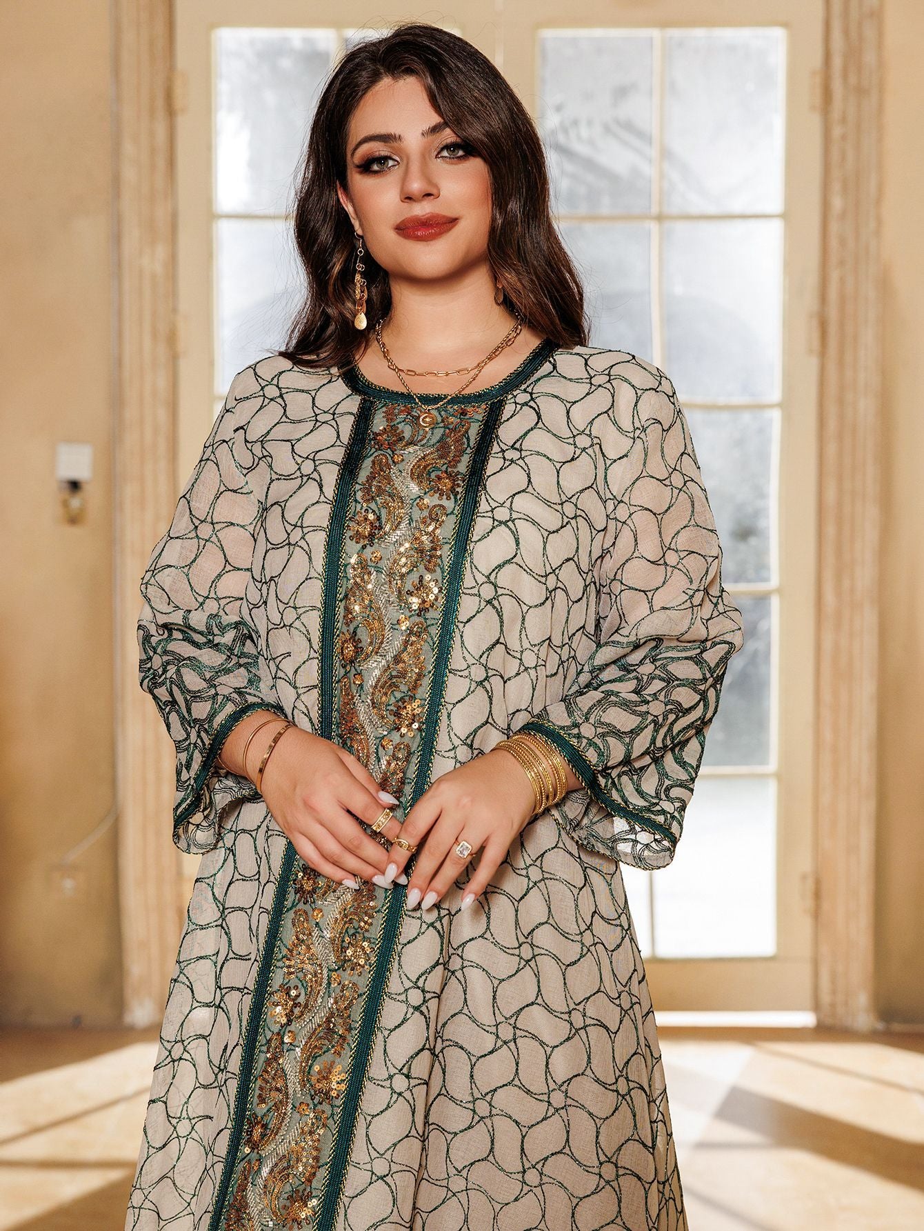Beautiful Muslim Evening Party Dress - Green