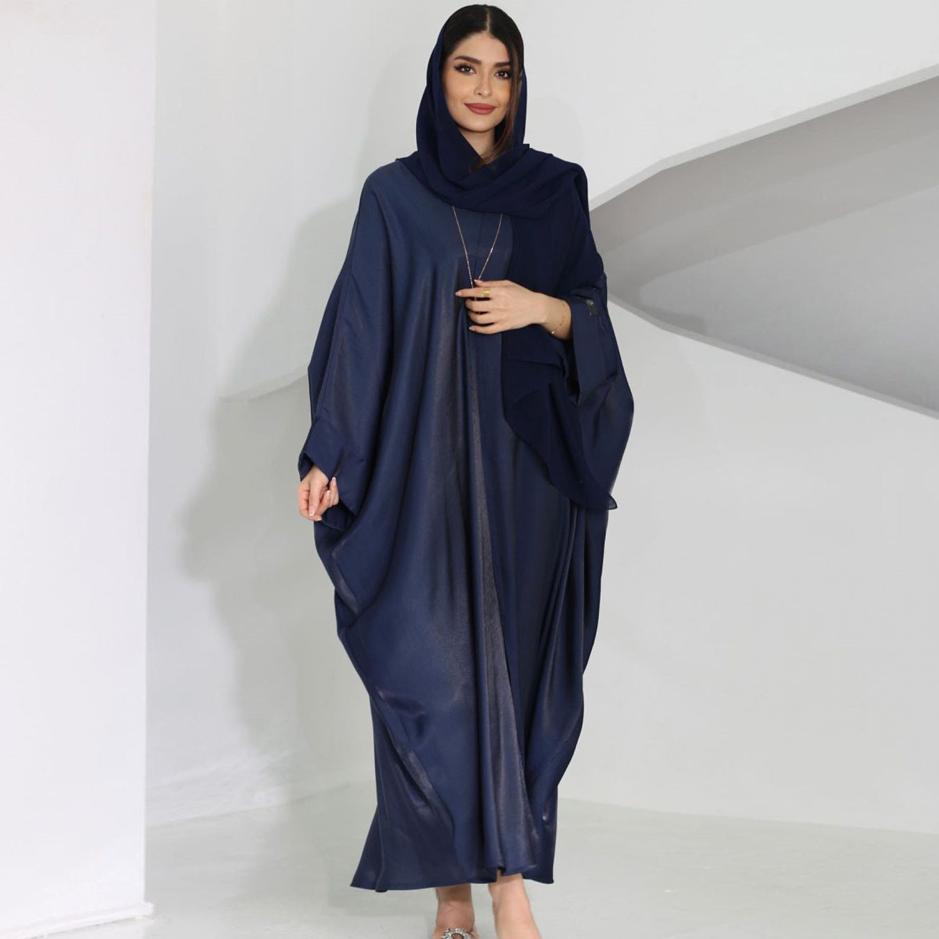 Glamorous Embellished Open Front Abaya
