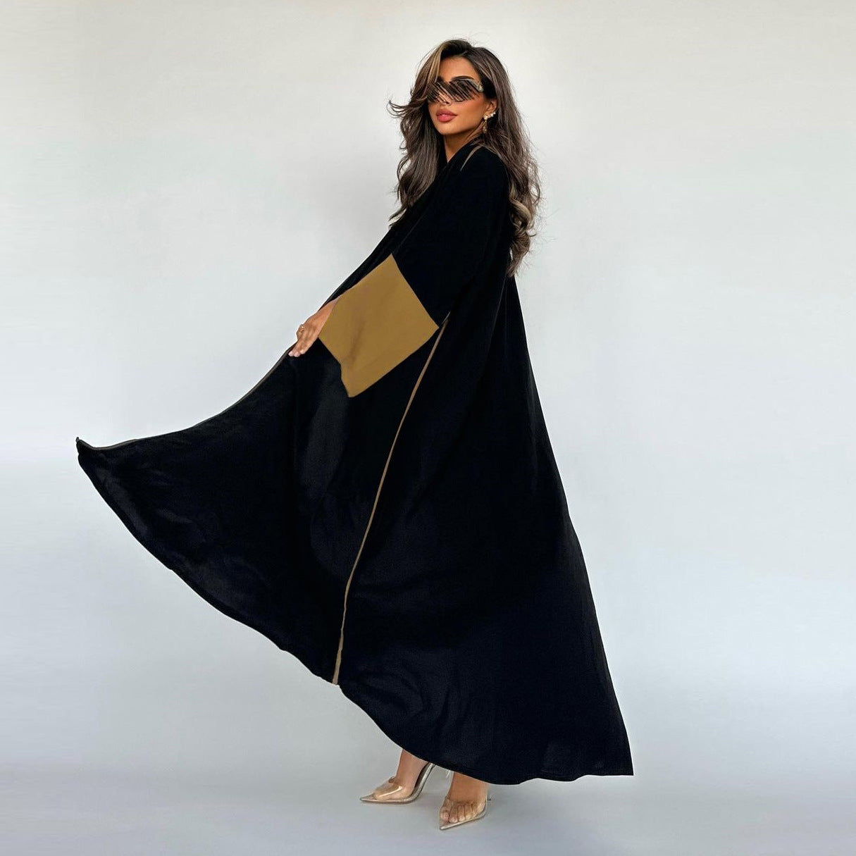 Simple Elegant Open Front Abaya Robe
