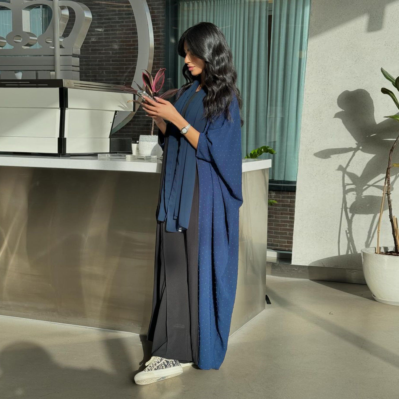 Elegant Open Front Abaya Robe