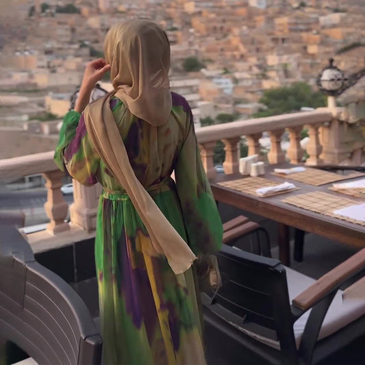 Chiffon Print Maxi Dress