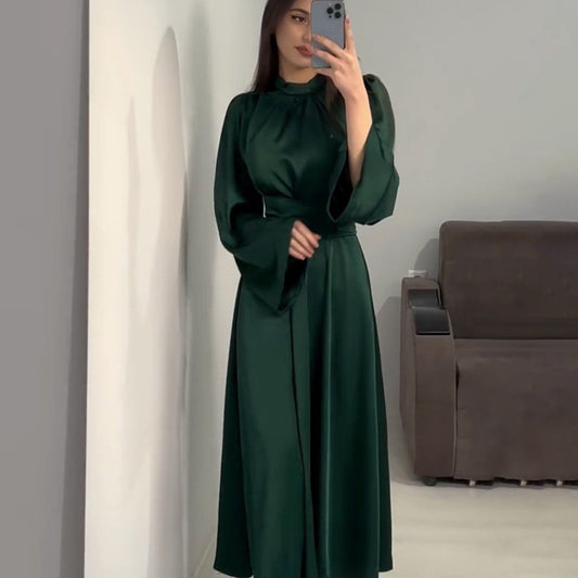 Women's Waist-cinching Slim Strappy Long-sleeved Dresses