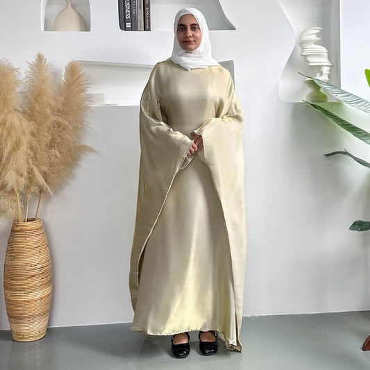 Brilliant Vibrant Silk Batwing Abaya