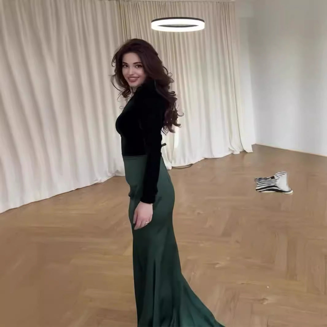 Women's Waist-cinching Tie Maxi Dress