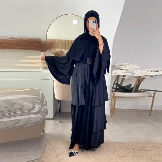 Elegant Emerald Green Open Abaya