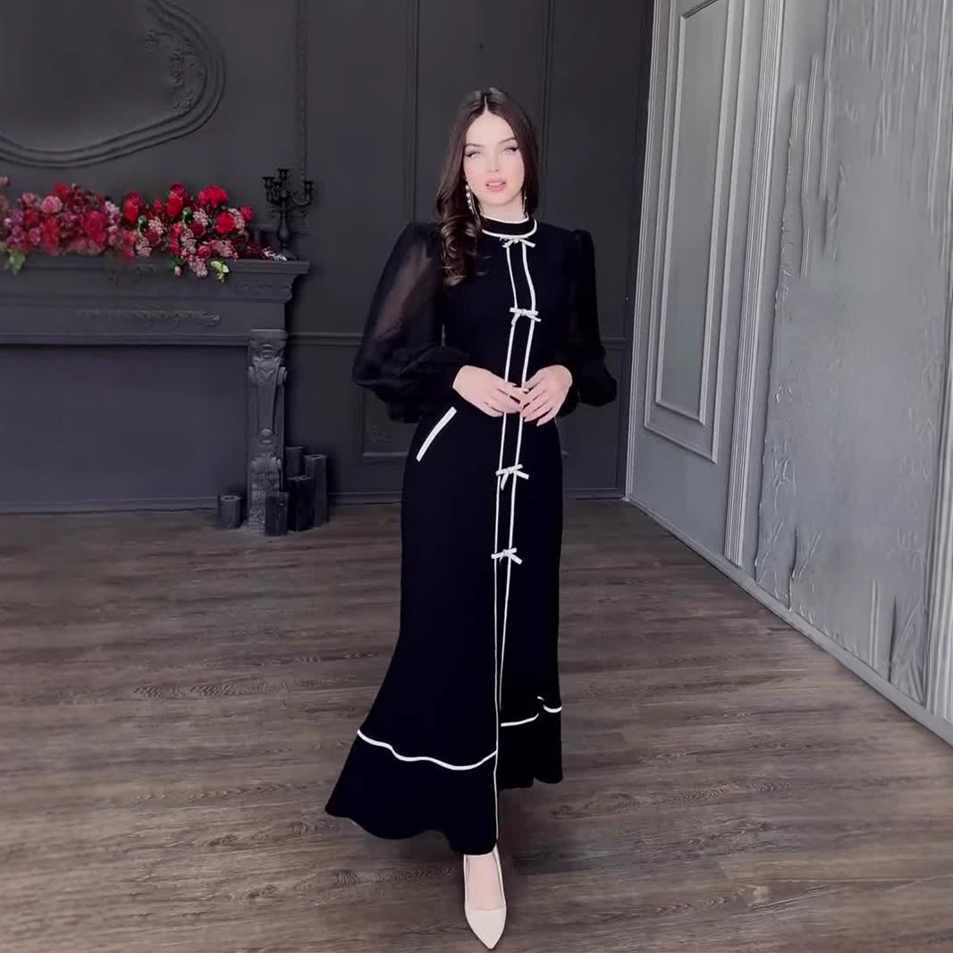Women's Patchwork Half-turtleneck Dress