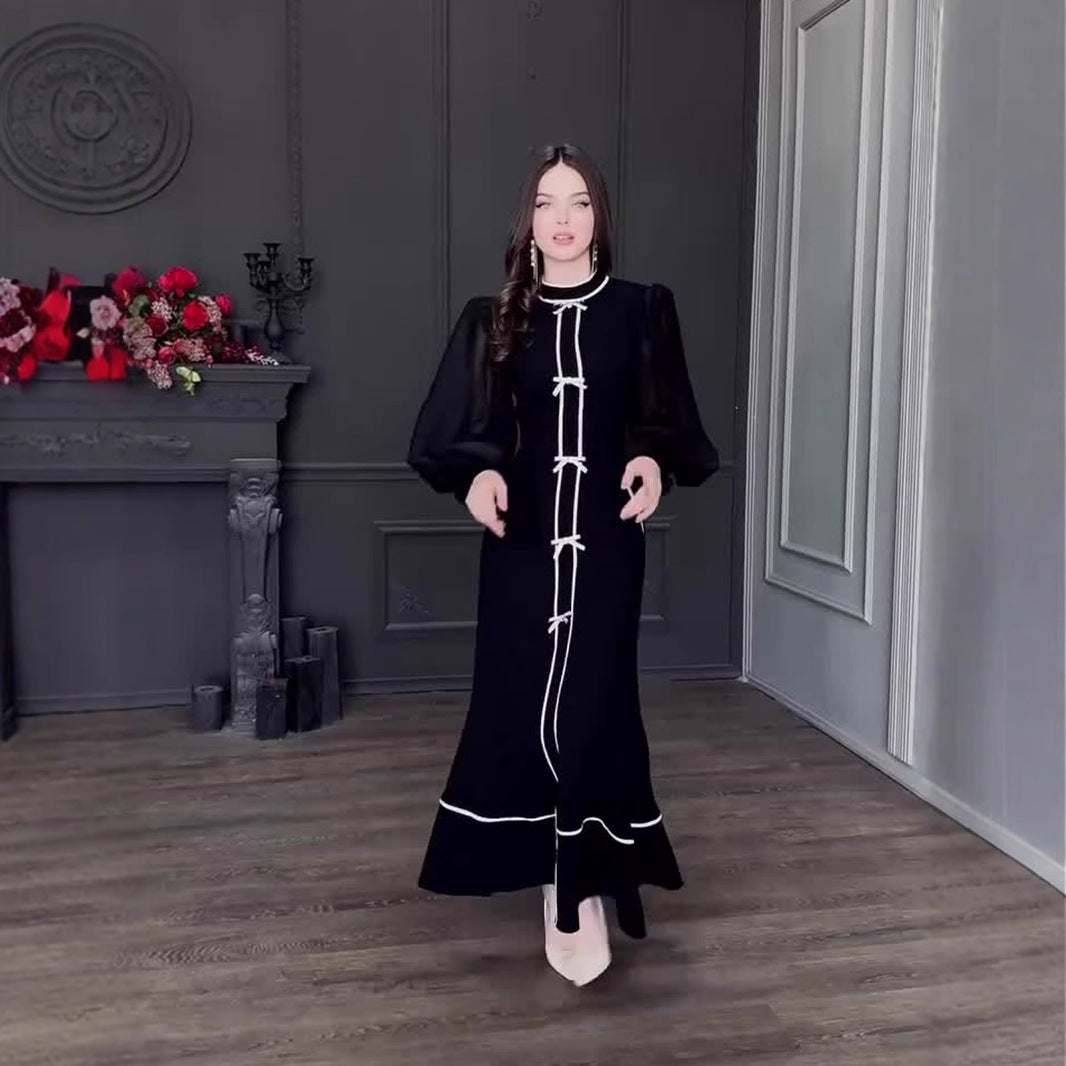 Women's Patchwork Half-turtleneck Dress
