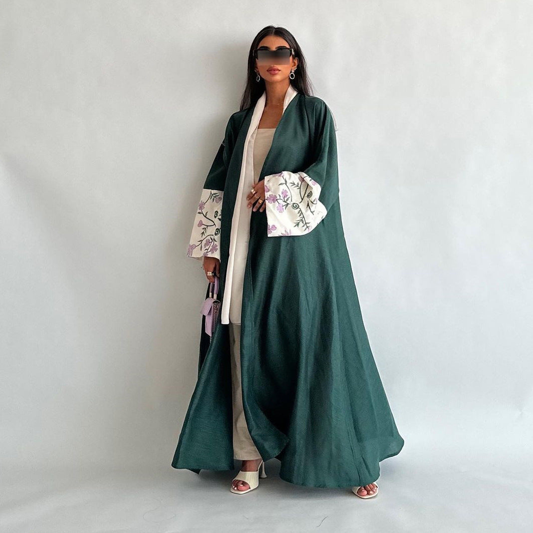 Fashionable Layered Open Front Abaya