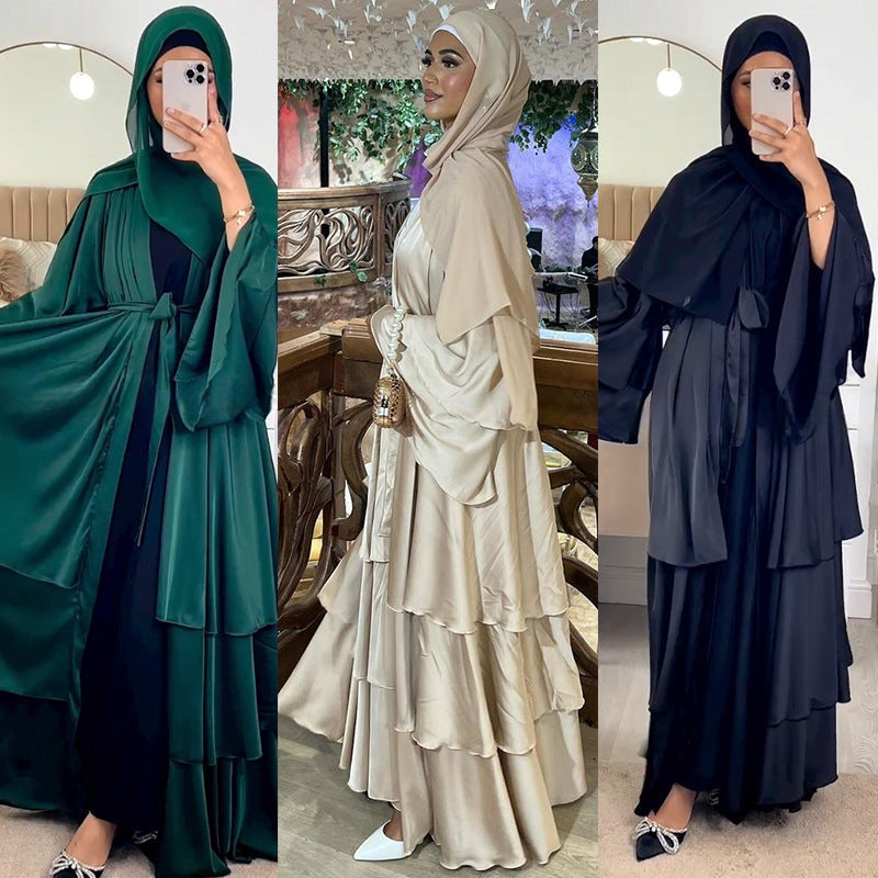 Elegant Emerald Green Open Abaya