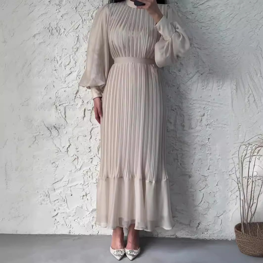 Women's Fishtail Pleated Maxi Dress