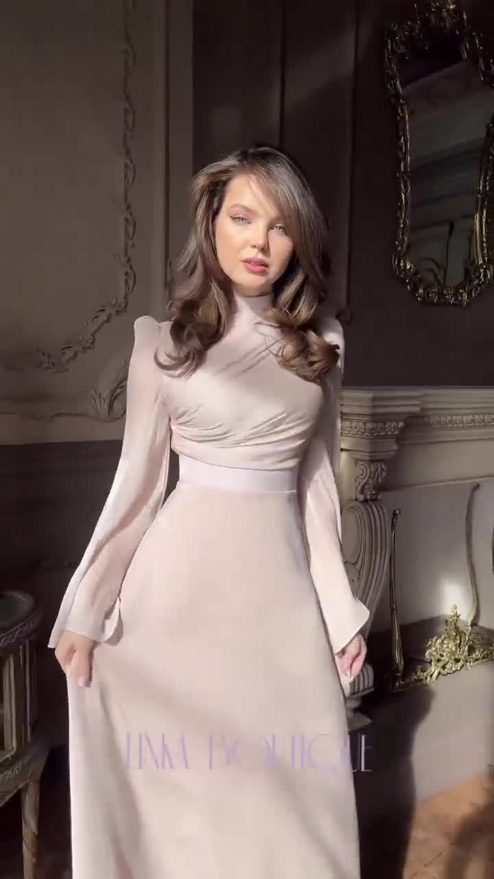 Women's Long-sleeved Half-turtleneck Dress