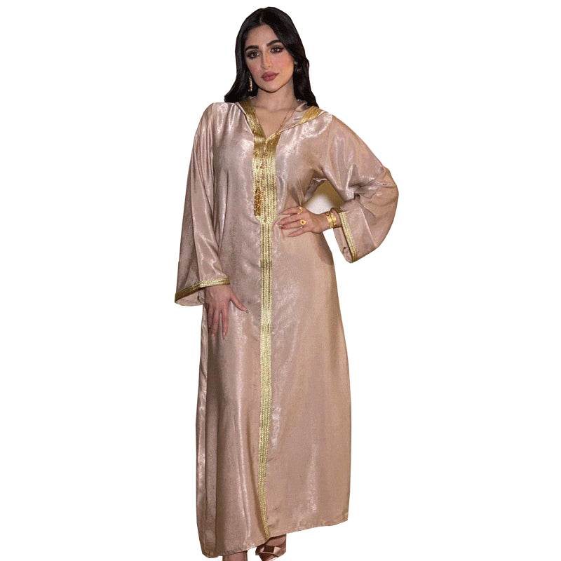Women's Champagne Hooded Lace Dress