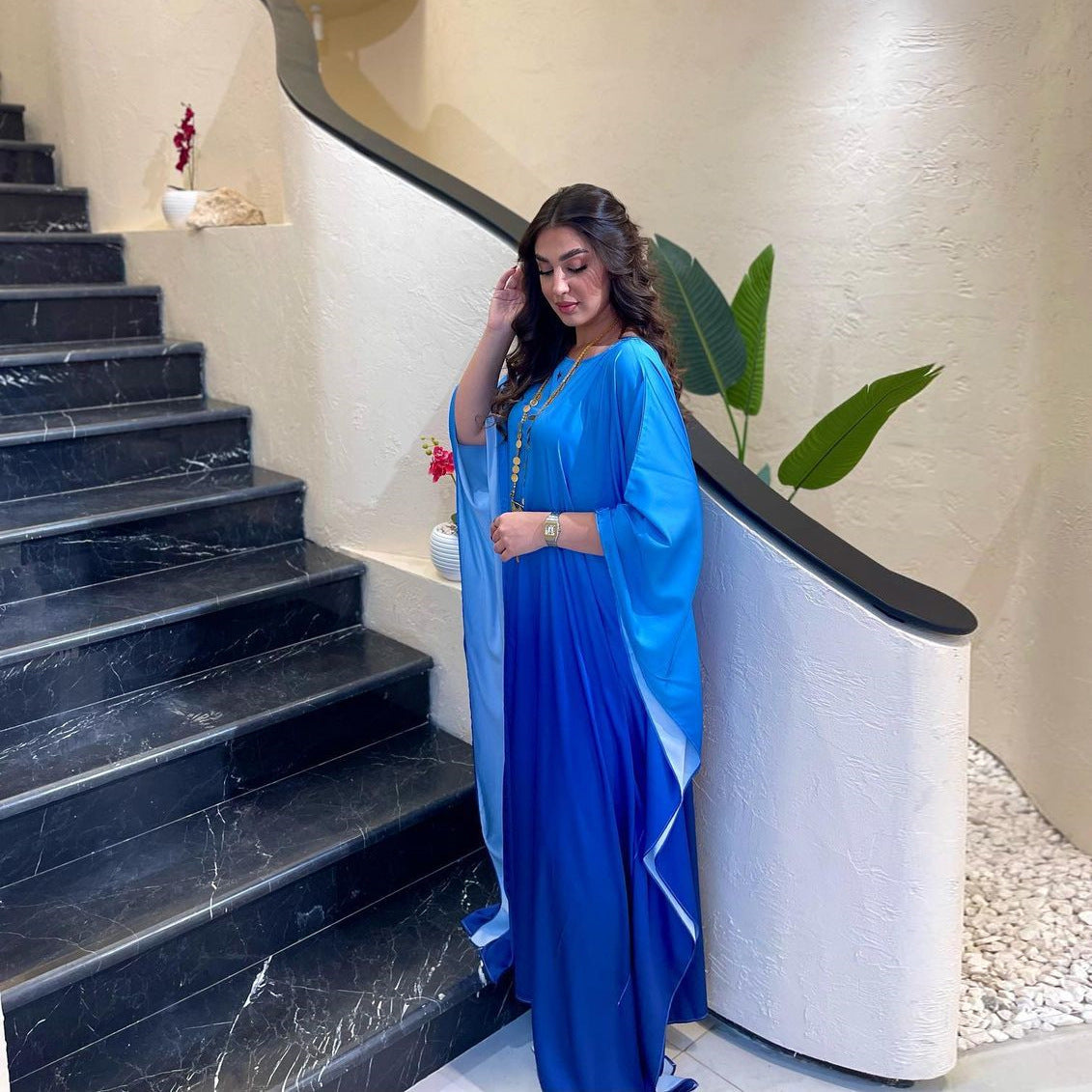 Stylish Floor Length Sleeved Formal Dress