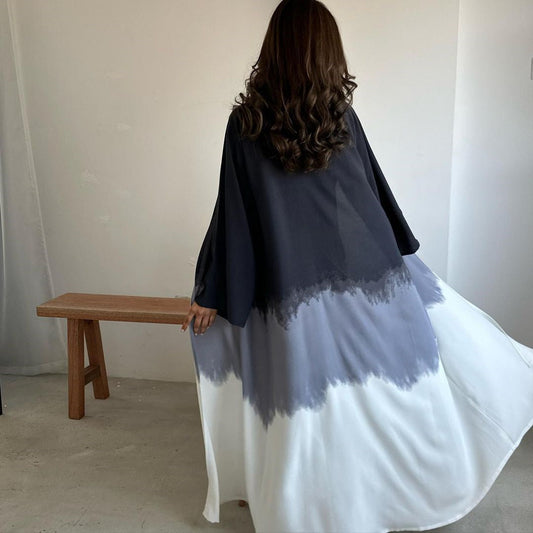 Luxury Satin Open Front Abaya
