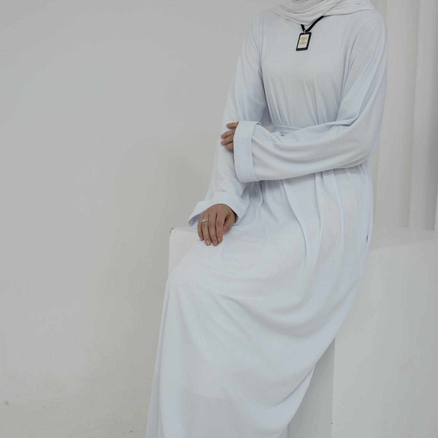 Women's Round Neck Modest Abaya Dress