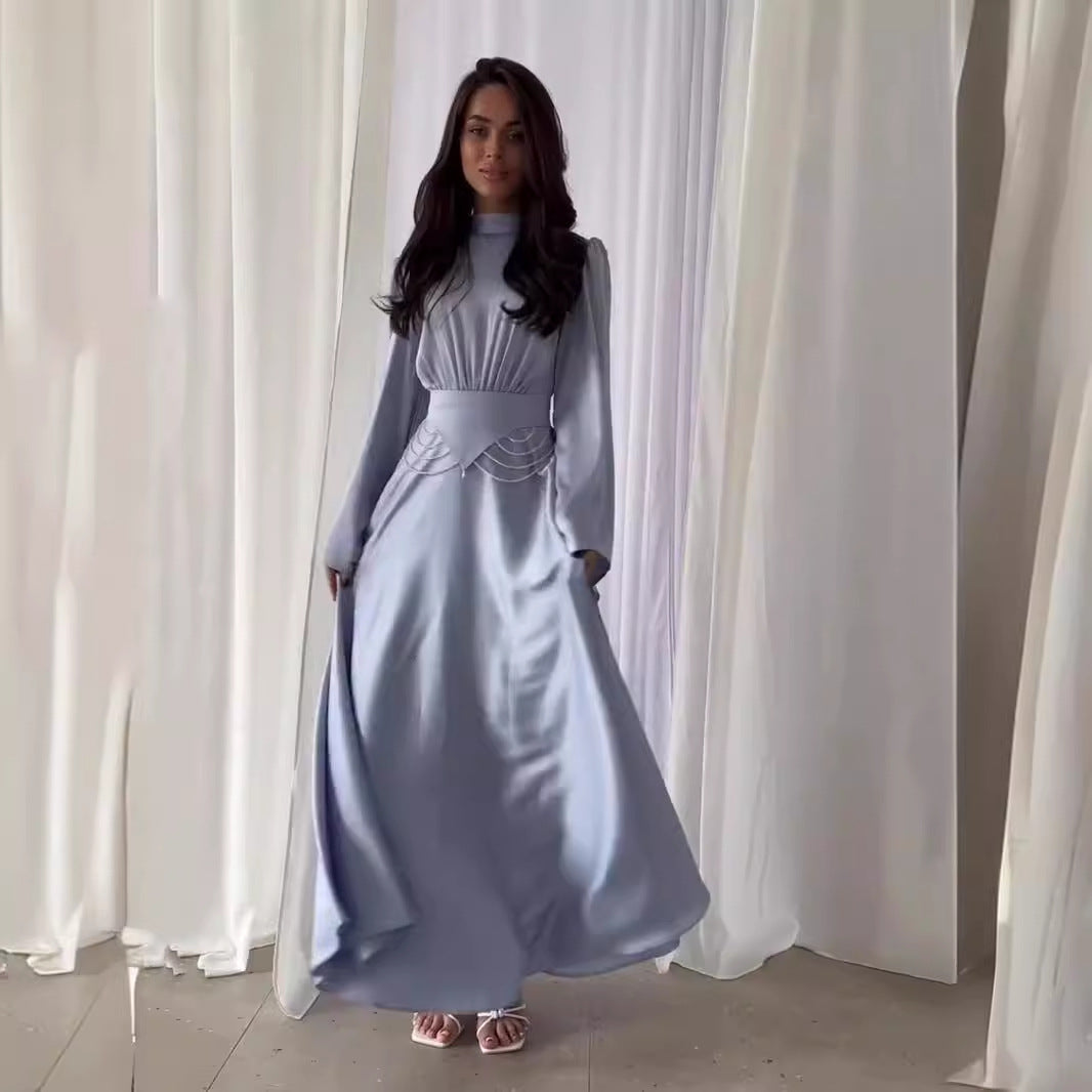 Women's Waist-cinching Long-sleeved Dresses