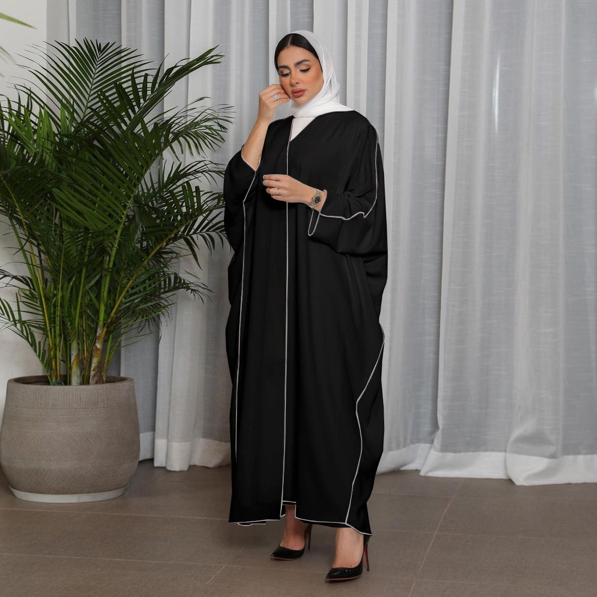 Chic Open Front Abaya Dress