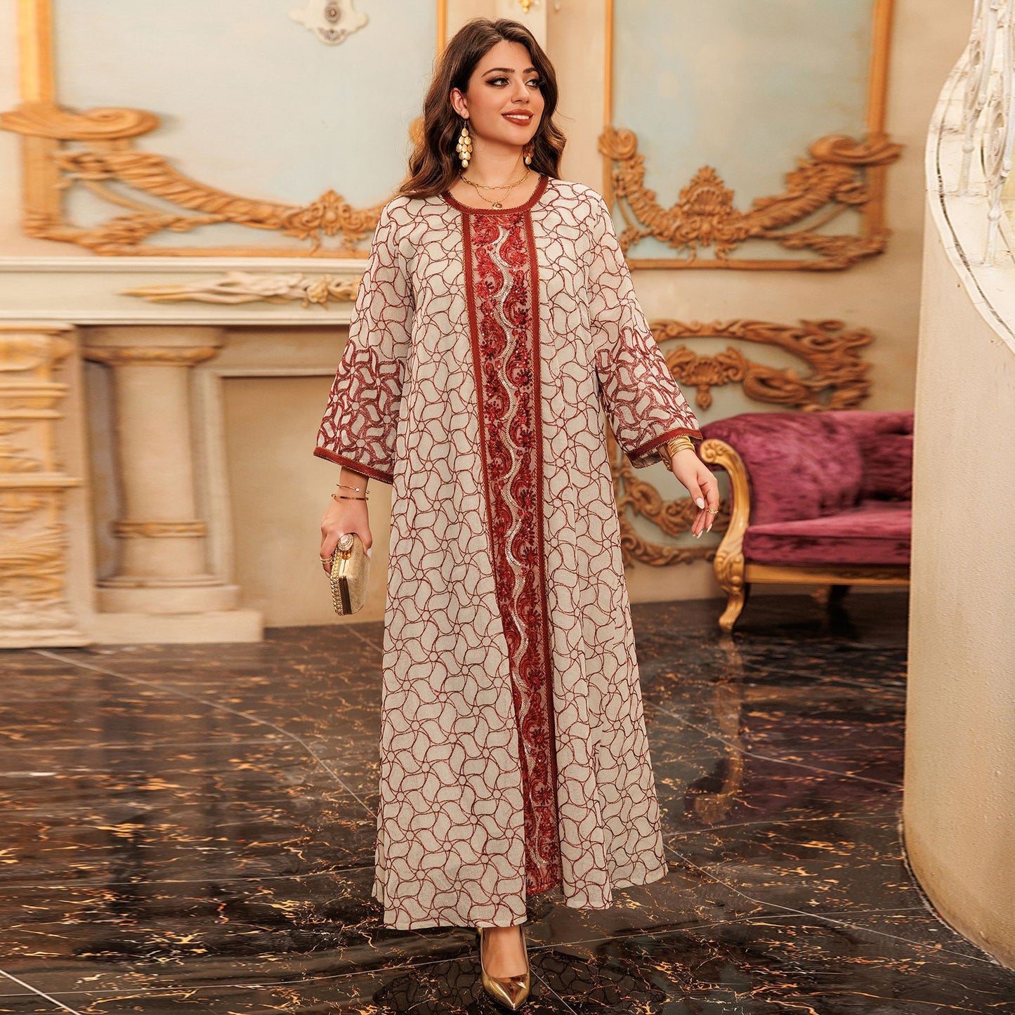 Beautiful Muslim Evening Party Dress - Red