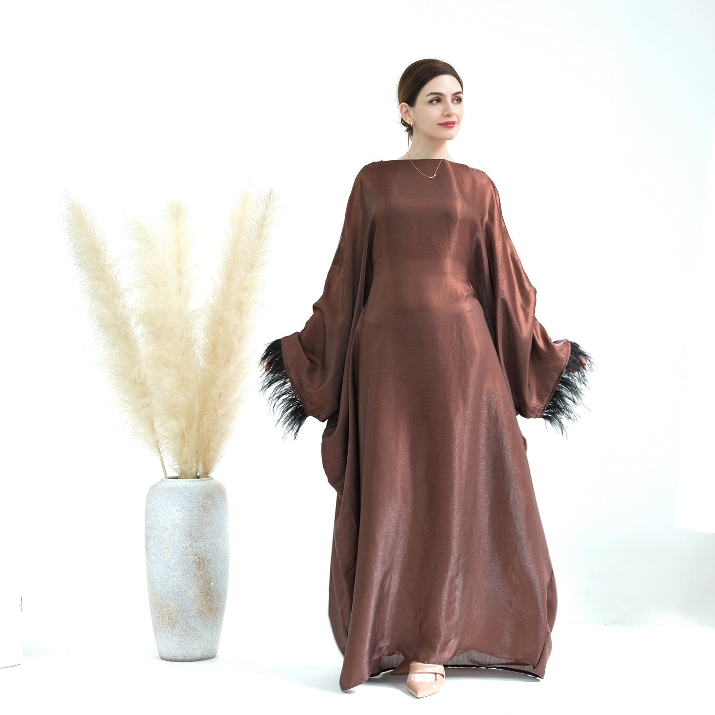 Party Sweater Sleeve Abaya Evening Dress