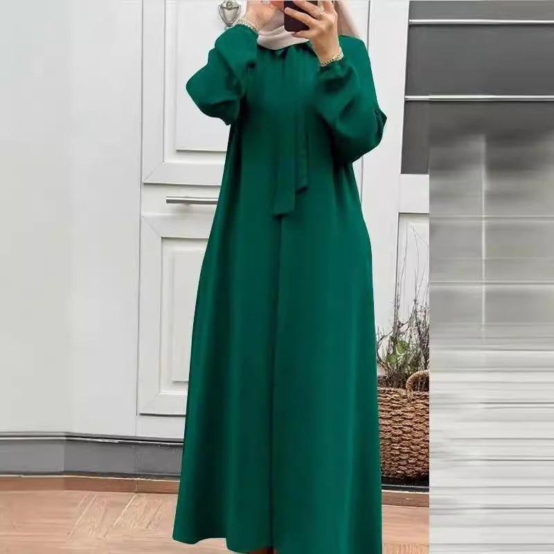 Women's Lapels Plain Loose Modest Robe