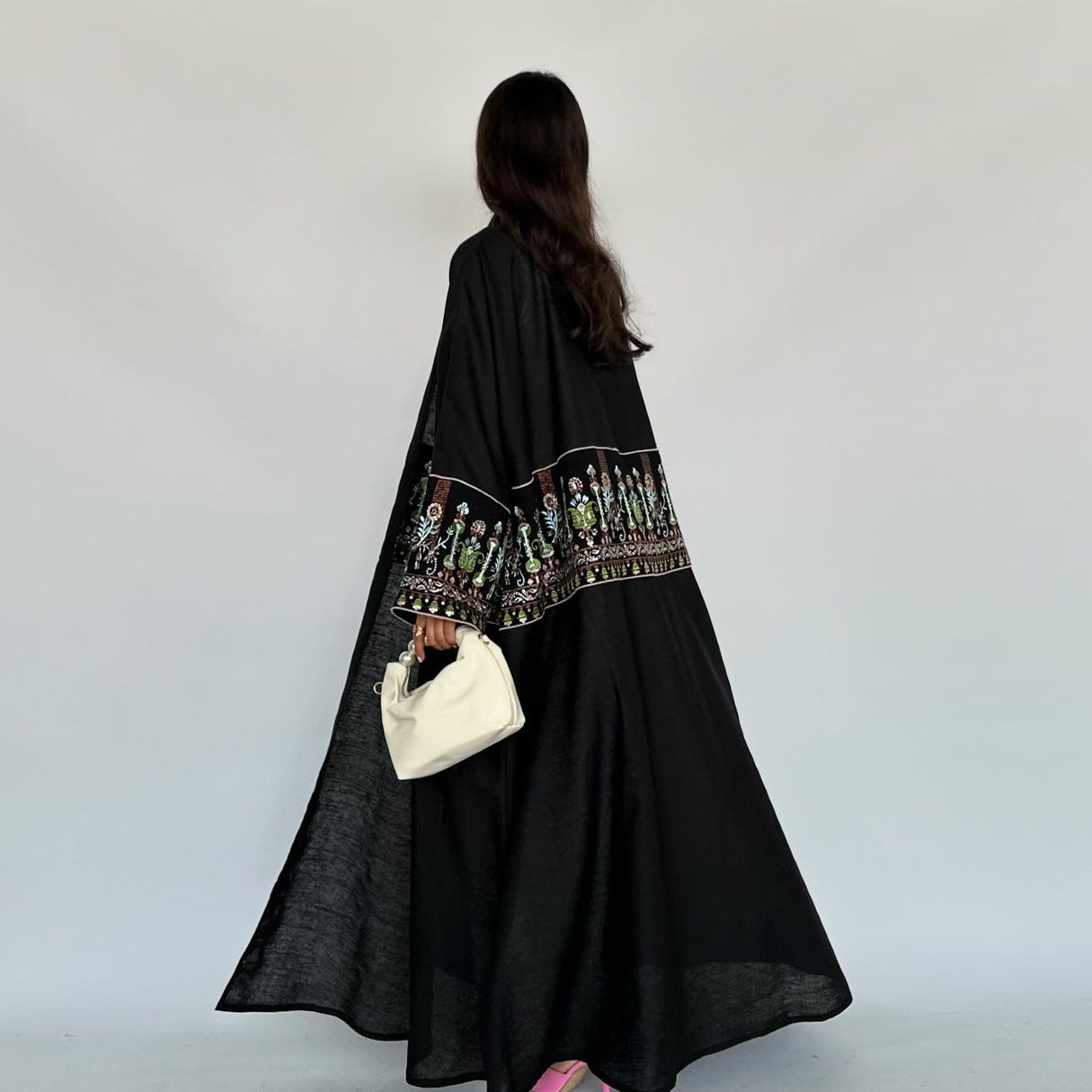 Graceful Long Open Front Abaya