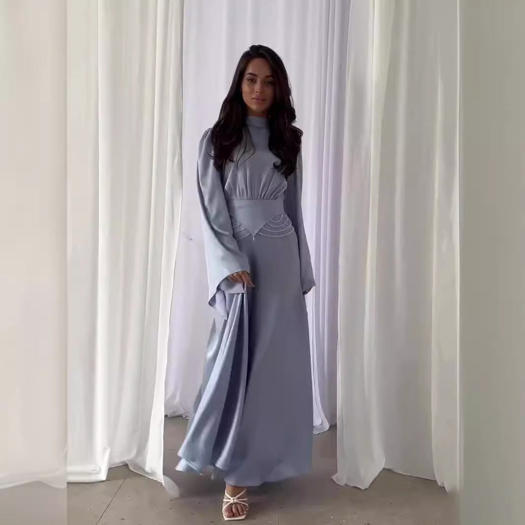 Women's Waist-cinching Long-sleeved Dresses