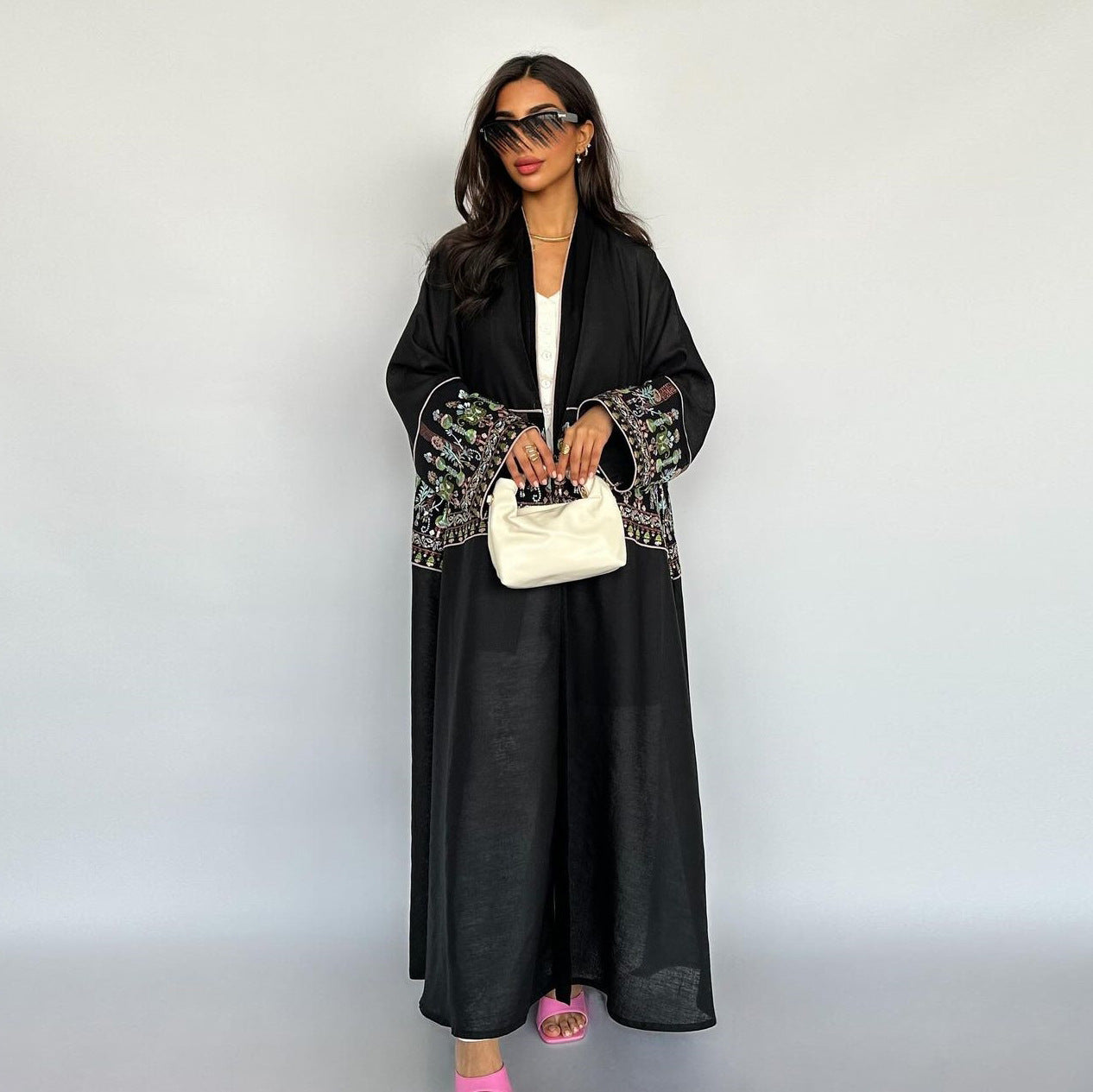 Graceful Long Open Front Abaya
